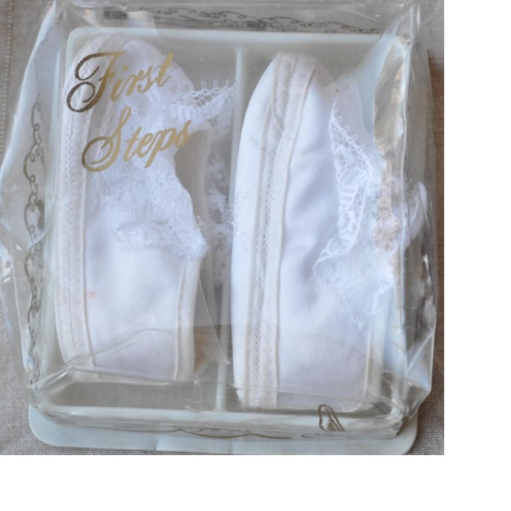 3 for $36 first steps vintage white lacy baby shoes size 1 japan christening (7)